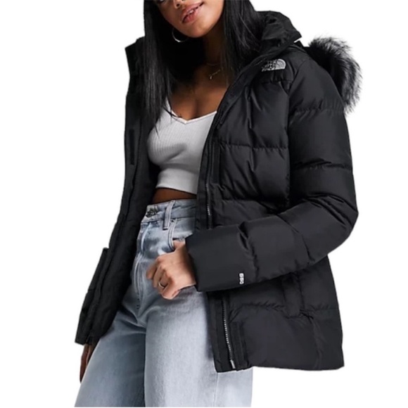 The North Face Black Puffer Jacket with Fur Hood - Picture 9 of 9